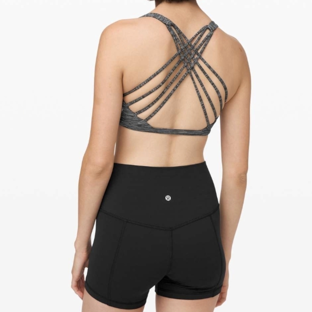 LULULEMON Free To Be Bra (Wild) Wee Are From Space Dark Carbon Ice Grey Size 4 - Picture 2 of 9